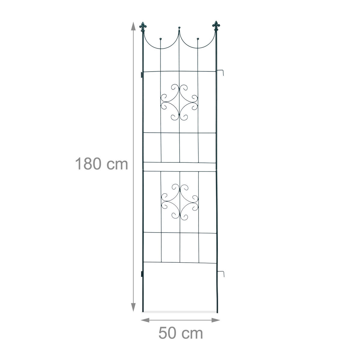 2XRANKGITTER - Dunkelgrün, Metall (50/180/1.5cm) - Relaxdays