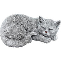 STEINFIGUR Katze Betty schlafend frostfest wetterfest Gartenfigur - Grau, Stein (25/11/18cm) - stoneandstyle