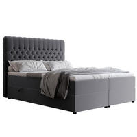 BOXBETT 160x200 cm mit Topper - Dunkelgrau, Holzwerkstoff/Textil (160/200cm) - Idohome