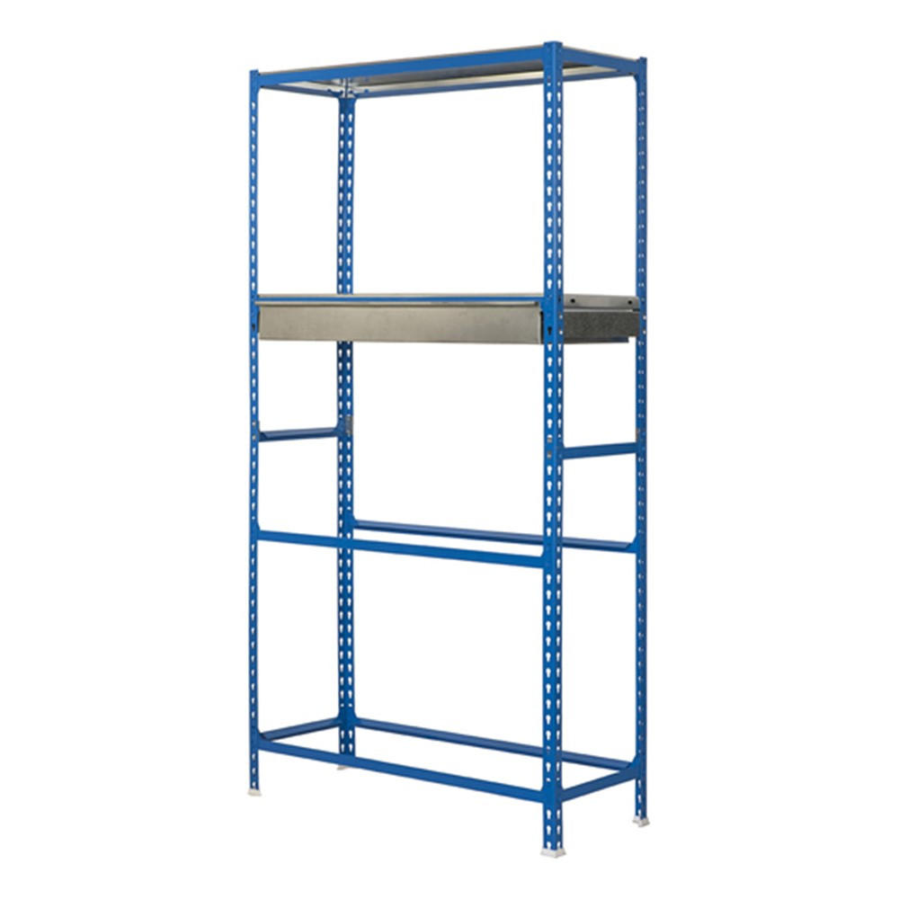 REIFENREGAL mit Schubfach und Ablagefläche Metal Shark NO.3 HxBxT 200 x 120 x 40 cm 12 Reifen Blau - Blau, Metall (120/200/40cm) - PROREGAL