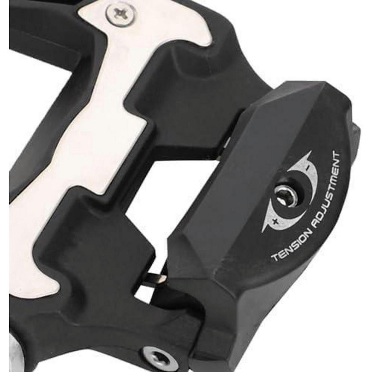 RENNRADPEDALE Set mit Cleats Aluminiumlegierung 9/16 Zoll Cr-Mo Achse - Schwarz, Metall (14/1.5/23cm)