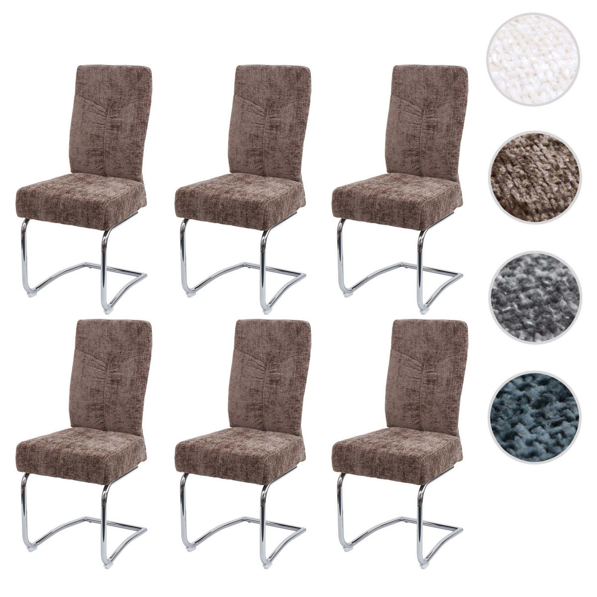 ESSZIMMERSTUHL Braun 6er-Set - Braun, Textil (46/105/60cm) - MCW
