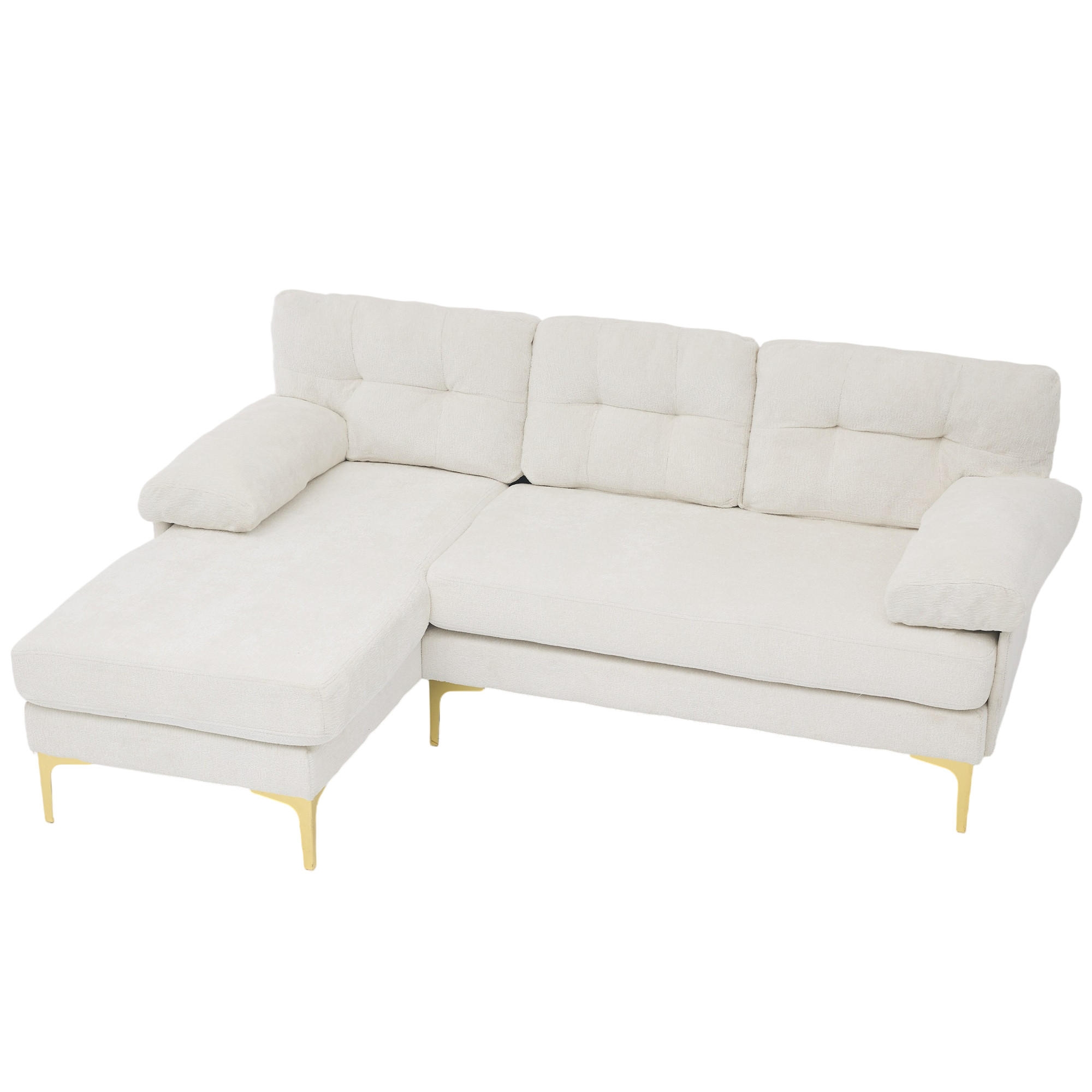 ECKSOFA DE-34003 wechselbare Liegefunktion Beige - Beige, Holz (130/187.5cm) - ComfortXL