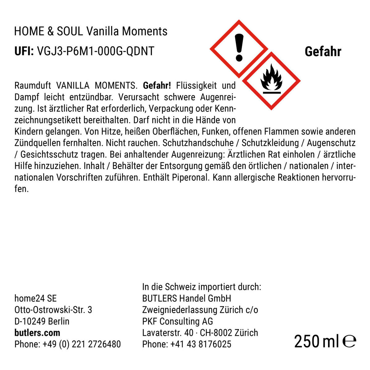 RAUMDUFT Home & Soul Vanilla Moment - Transparent, Glas/Naturmaterialien (7/7/22cm) - Butlers