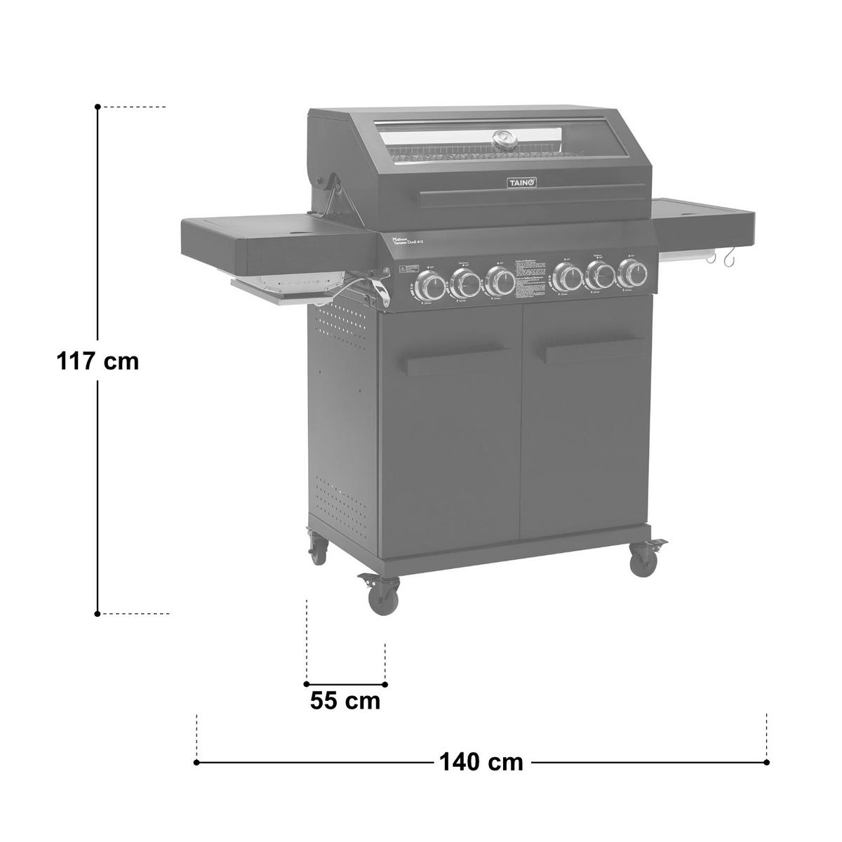 GASGRILL PLATINUM YAMARA DARK 4+2 Set - Schwarz, Metall (140/117/55cm) - TAINO