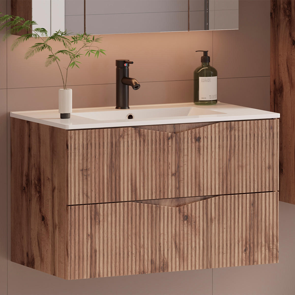 WASCHTISCH 80cm Tao Holz - Braun, Holzwerkstoff (80/50/45.8cm) - Petits-meubles