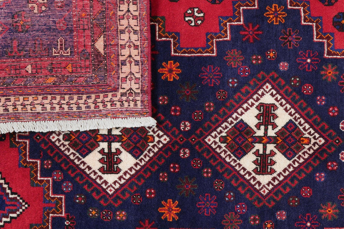 ORIENTTEPPICH handgeknüpft Afshar Blau 232/165 cm Schurwolle - Blau, Textil (165/232cm) - Looma