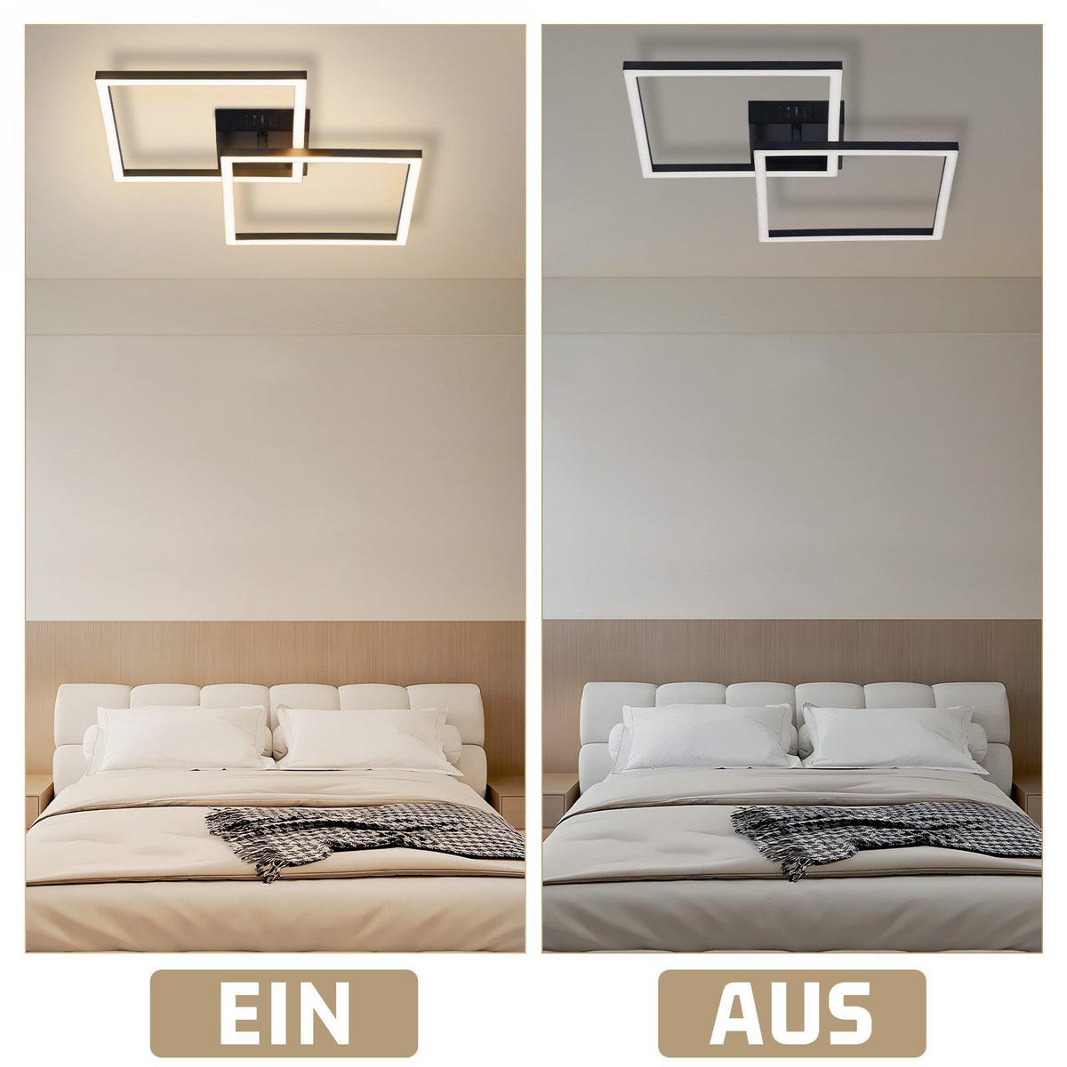 LED-DECKENLEUCHTE Krause 39.5/39.5/6.7cm - Schwarz, Kunststoff (39.5/39.5/6.7cm) - Nettlife