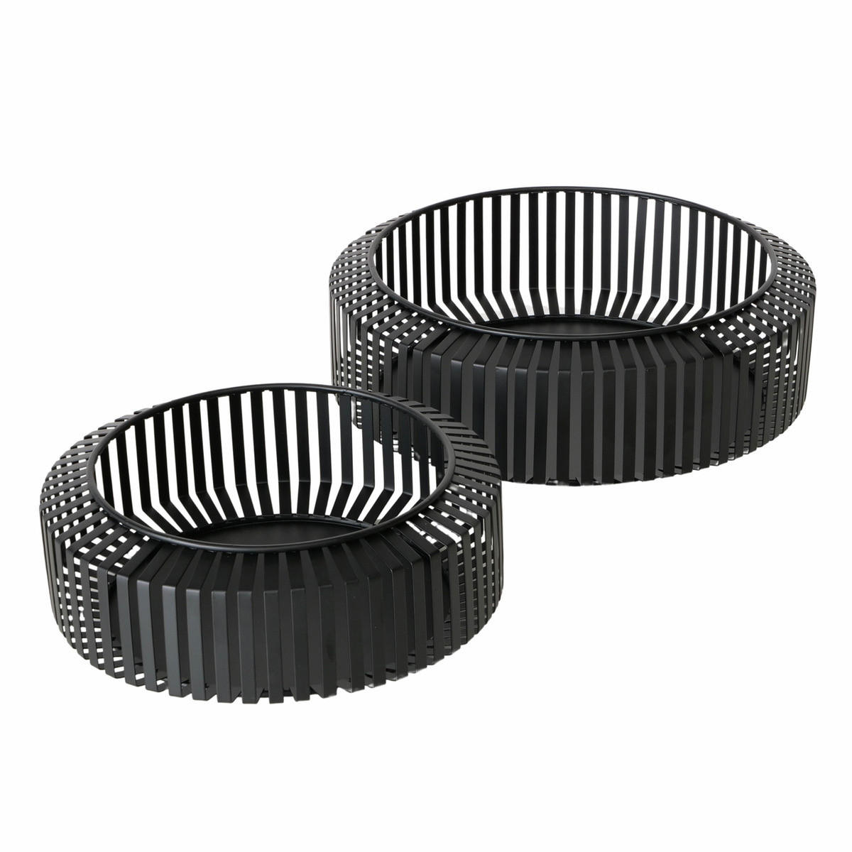 METALLSCHALEN Viki Ø 24-30 cm, 2er-Set - Schwarz, Metall (30cm) - Boltze Home