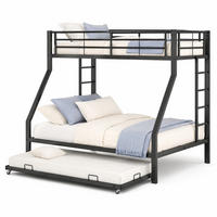 ETAGENBETT 90/200 cm & 140/200 cm in Schwarz mit Ausziehbett - Schwarz, Metall (90/200cm) - CHICFURN