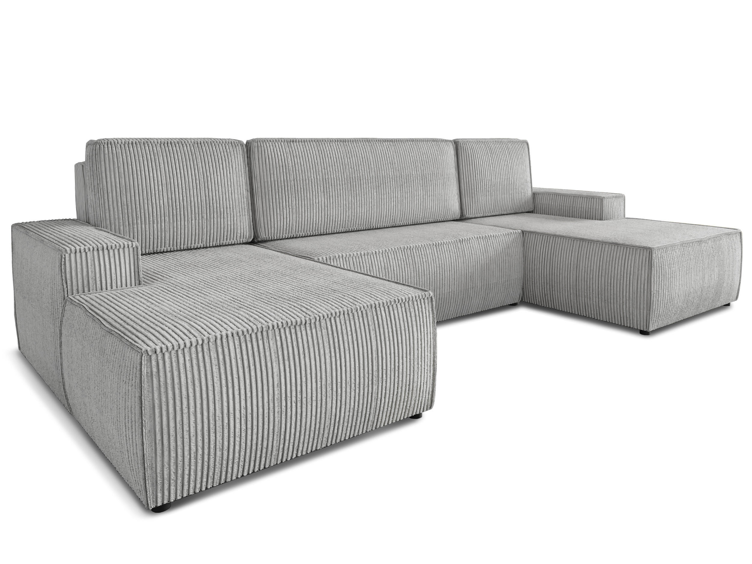 WOHNLANDSCHAFT Totti U - Grau, Holz/Textil (313/85/144cm) - Sofnet