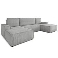 WOHNLANDSCHAFT Totti U - Grau, Holz/Textil (313/85/144cm) - Sofnet
