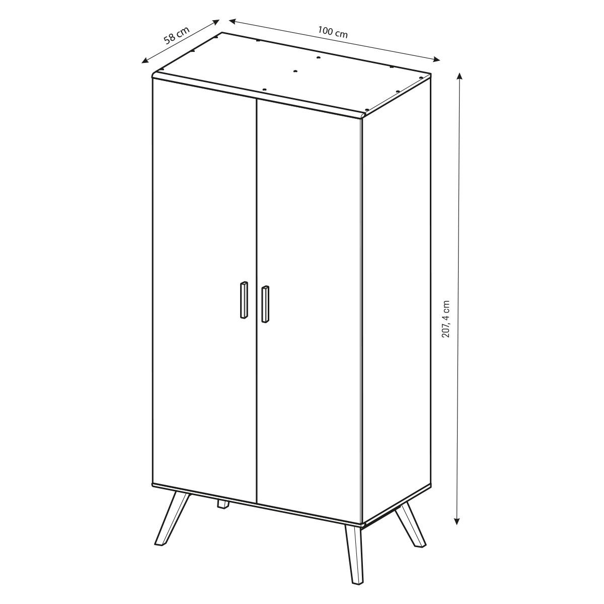 SKŘÍŇNAUTIS bílá - bílá, kompozitní dřevo (100/207.5/58cm) - Petits-meubles