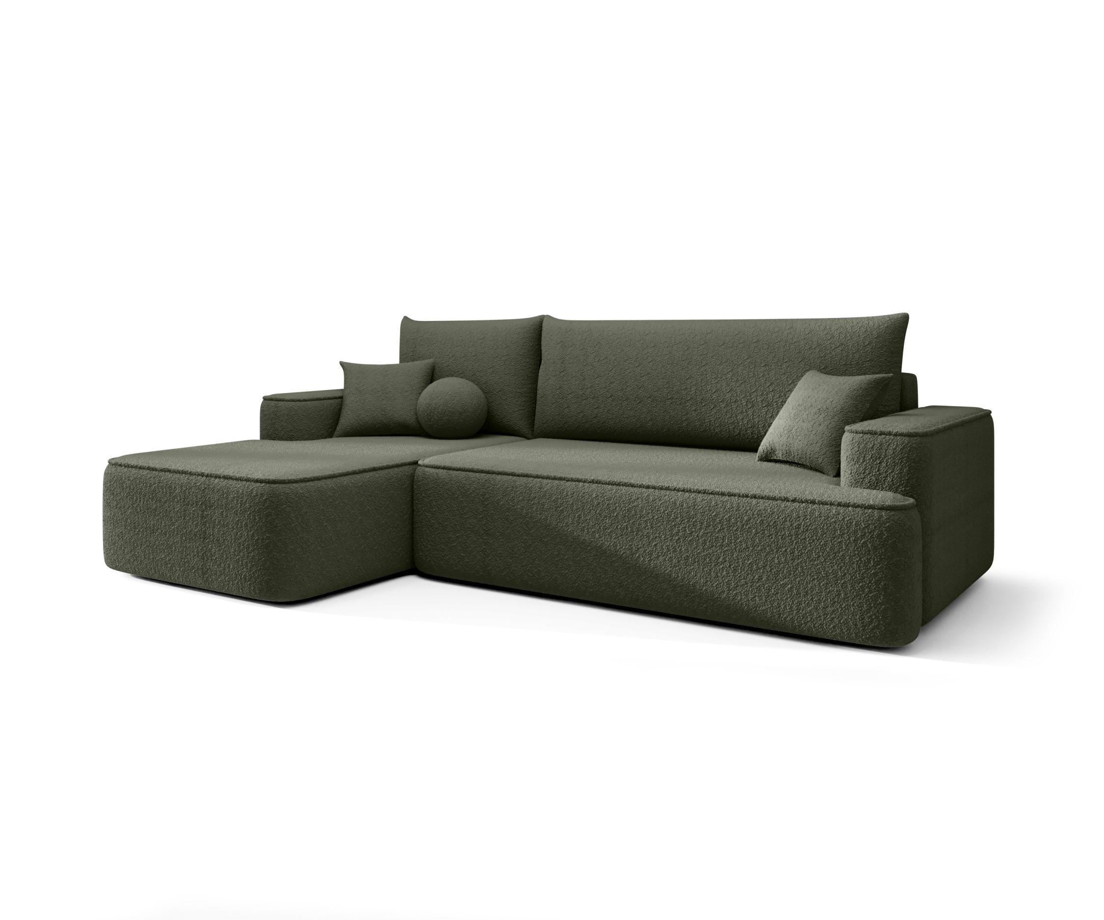 ECKSOFA mit Schlaffunktion FIGO Quelle 37 Links - Dunkelgrün, Textil (250/150cm) - Bedante
