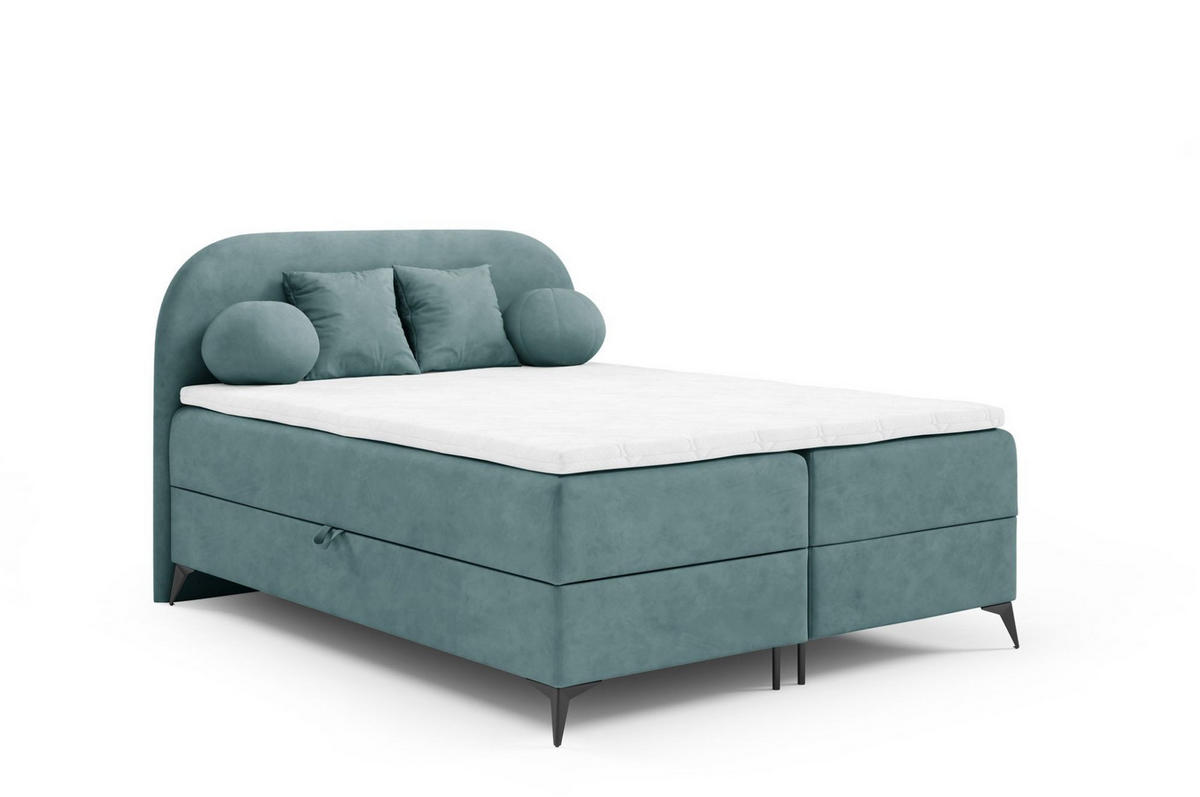 BOXBETT Gorgia - Türkis, Holzwerkstoff/Textil (180/200cm) - Fun Möbel