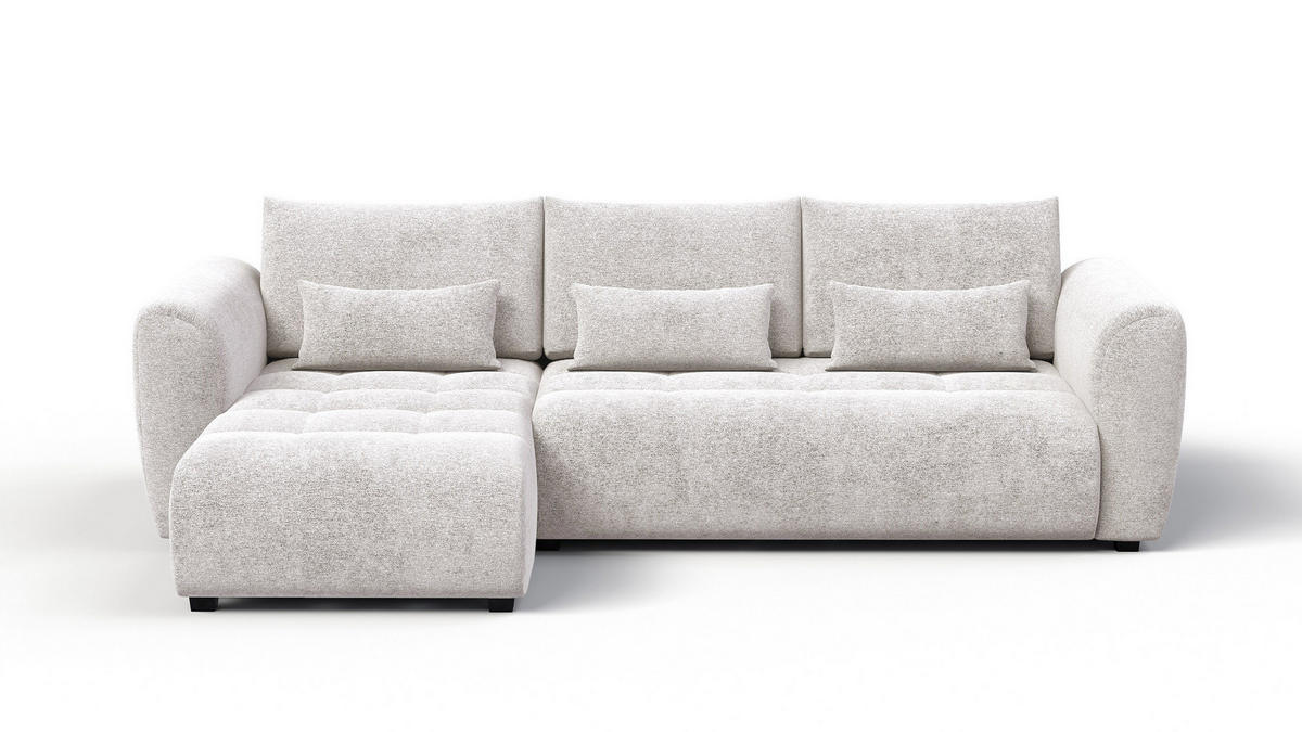 ECKSOFA SORENO 4-Sitzer, ecru - Ecru/Schwarz, Holz/Textil (293/171cm) - Courtois Laville