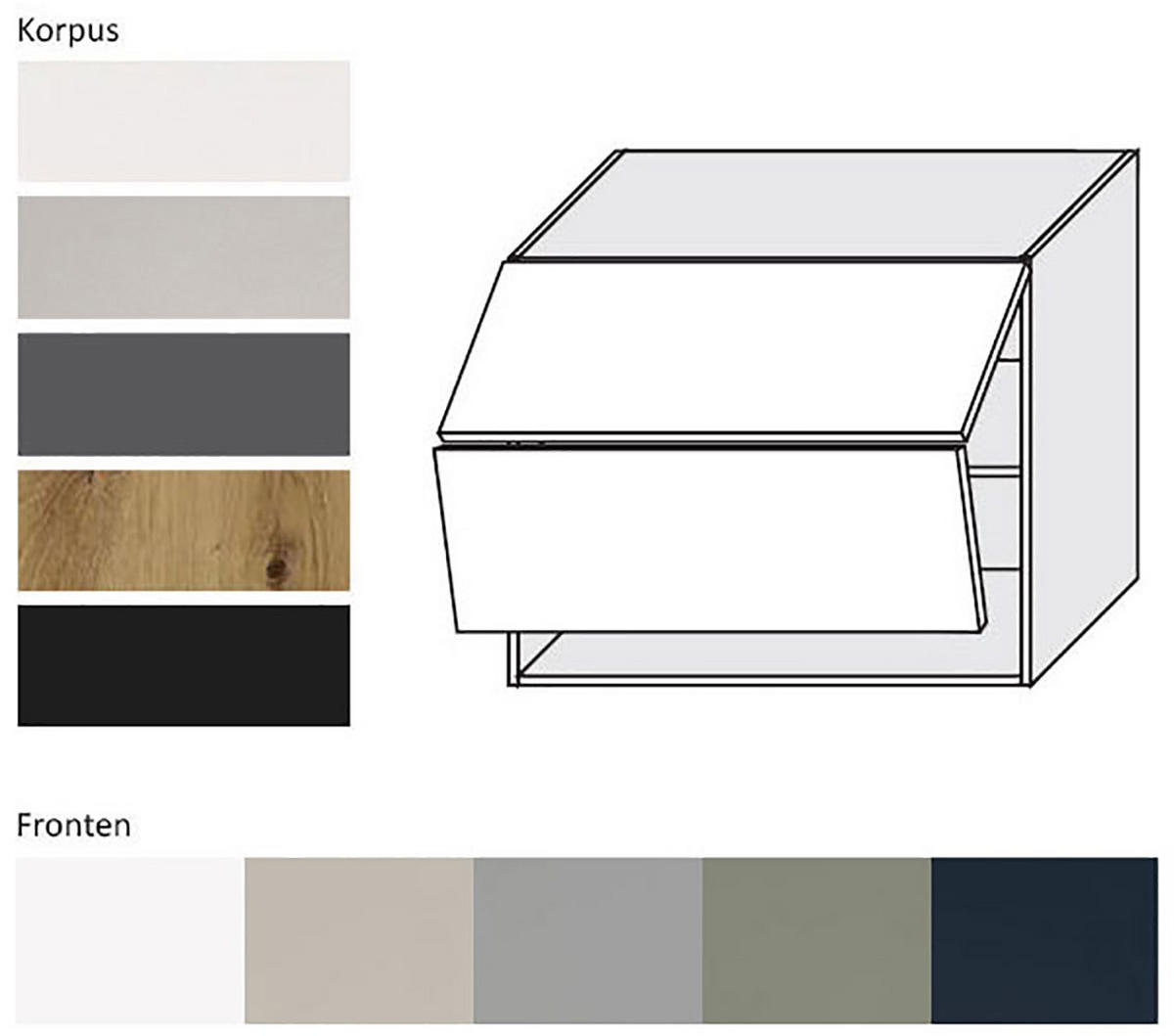 KLAPPHÄNGESCHRANK Salo W8B/90-AV Lava / Reed Green Matt 90 / 32,5 / 72cm - Dunkelgrau/Grün, Holz/Holzwerkstoff (90/72/32.5cm) - Feldmann-Wohnen