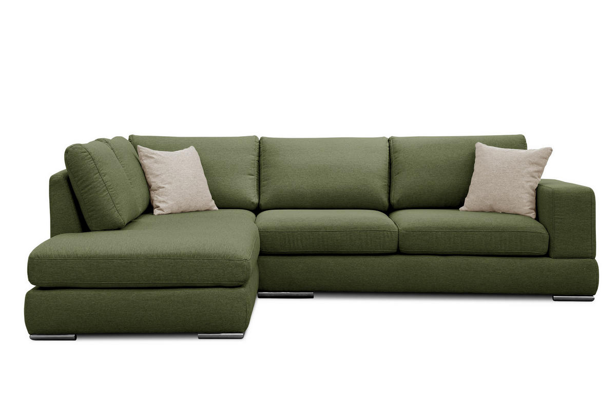 ECKSOFA OTTO 5-Sitzer, grün - Grün, Holzwerkstoff/Textil (219/279cm) - Courtois Laville