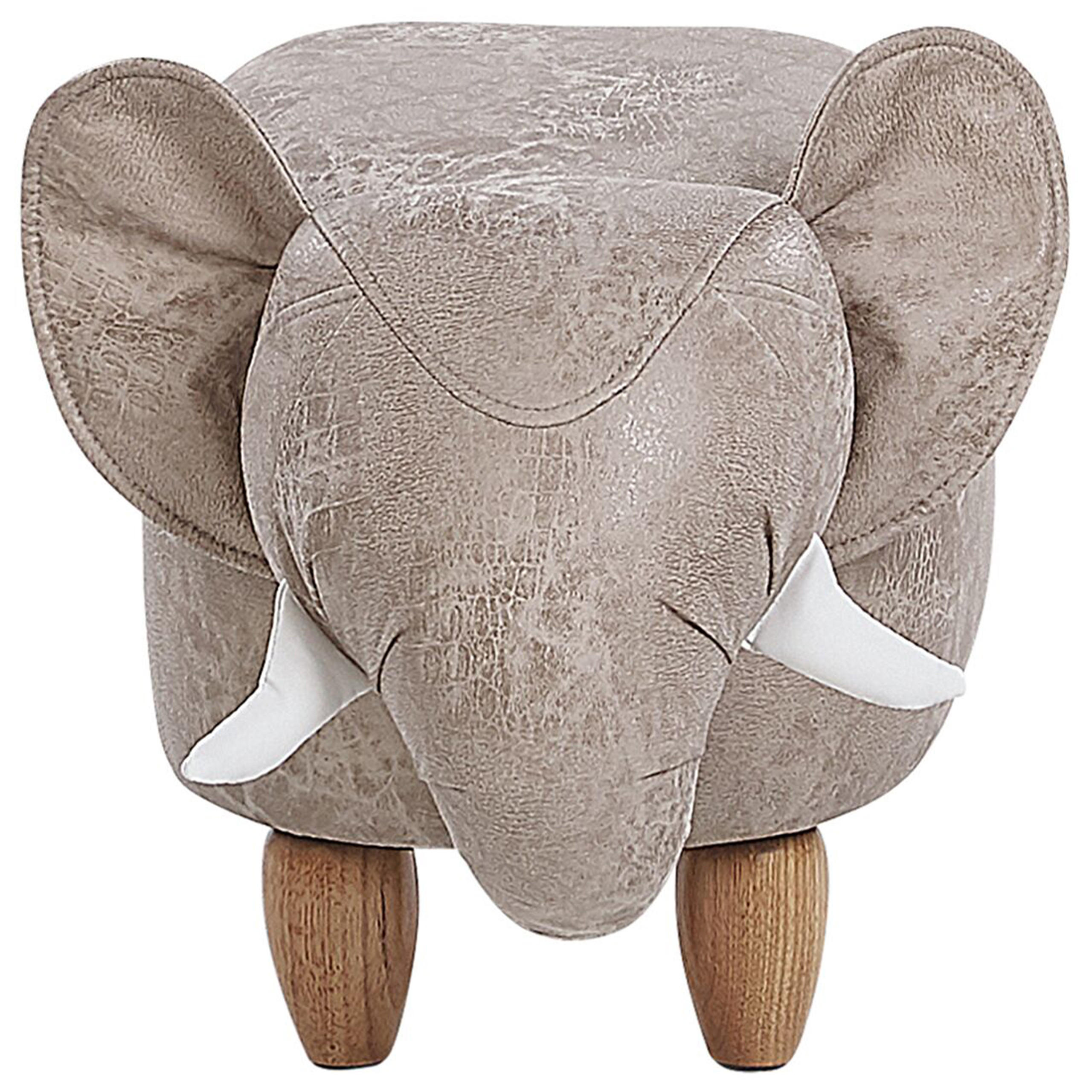 HOCKER Jumbo 63/34/38 cm - Grau, Kunststoff/Textil (34/38/63cm) - Beliani