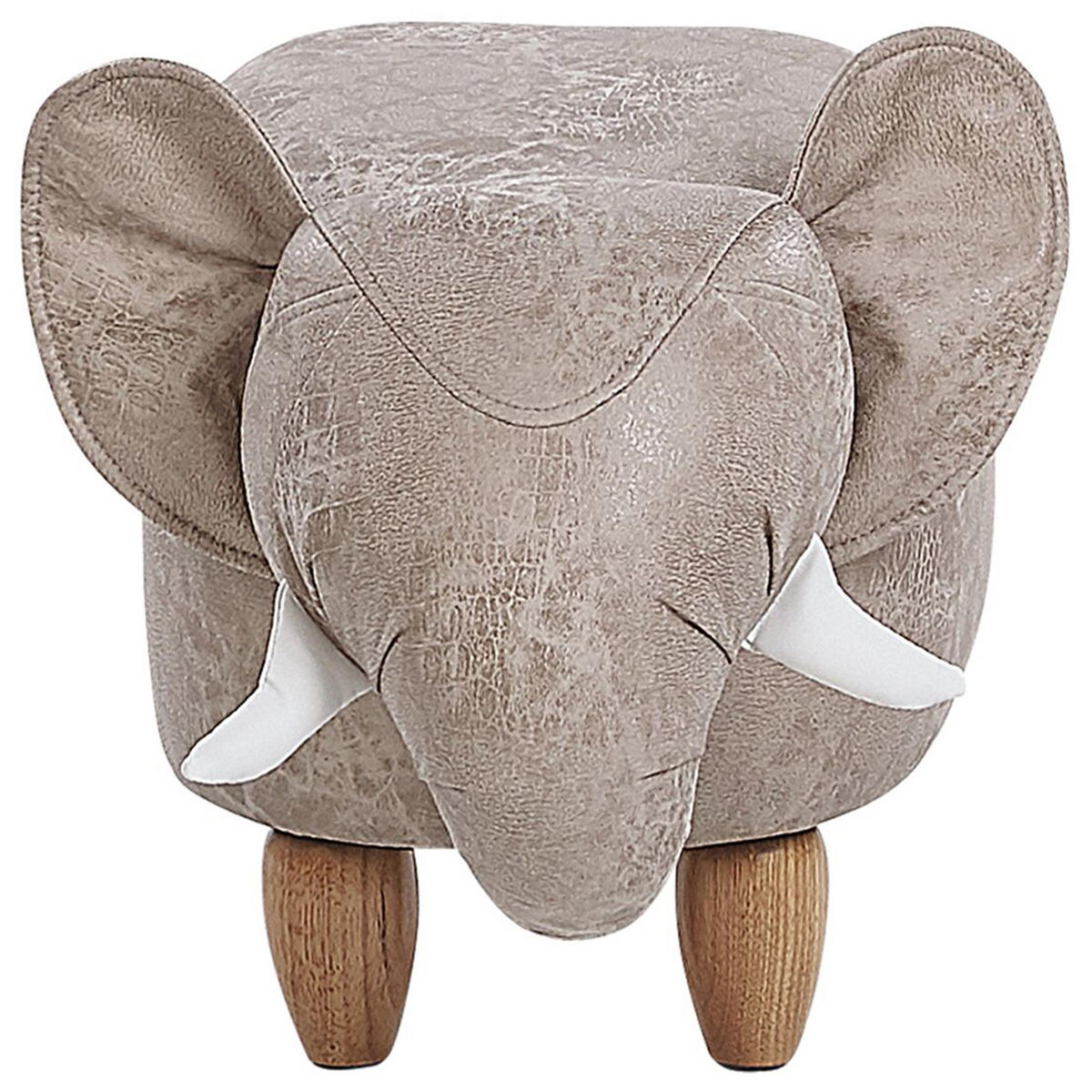 HOCKER Jumbo 63/34/38 cm - Grau, Kunststoff/Textil (34/38/63cm) - Beliani