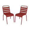 2ER Set Gartenstühle stapelbar - Metall - Rot - MIRMANDE von MYLIA - Rot, Metall (47.5/79/59cm) - Vente-Unique