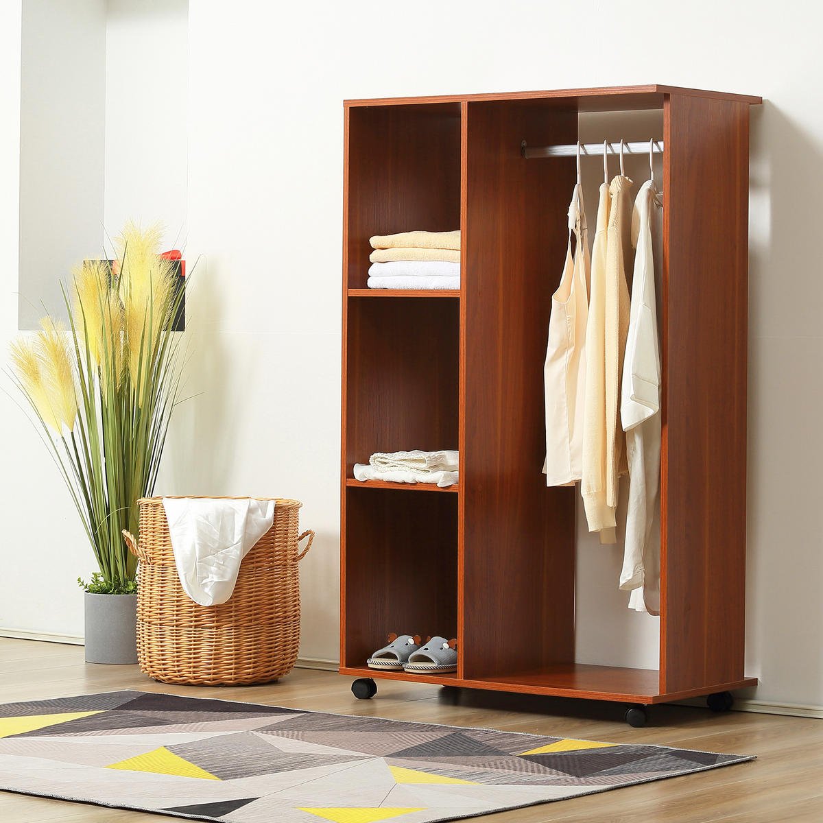 KLEIDERSCHRANK Braun 1 Stück - Braun, Holz (40/128/80cm) - GiPP