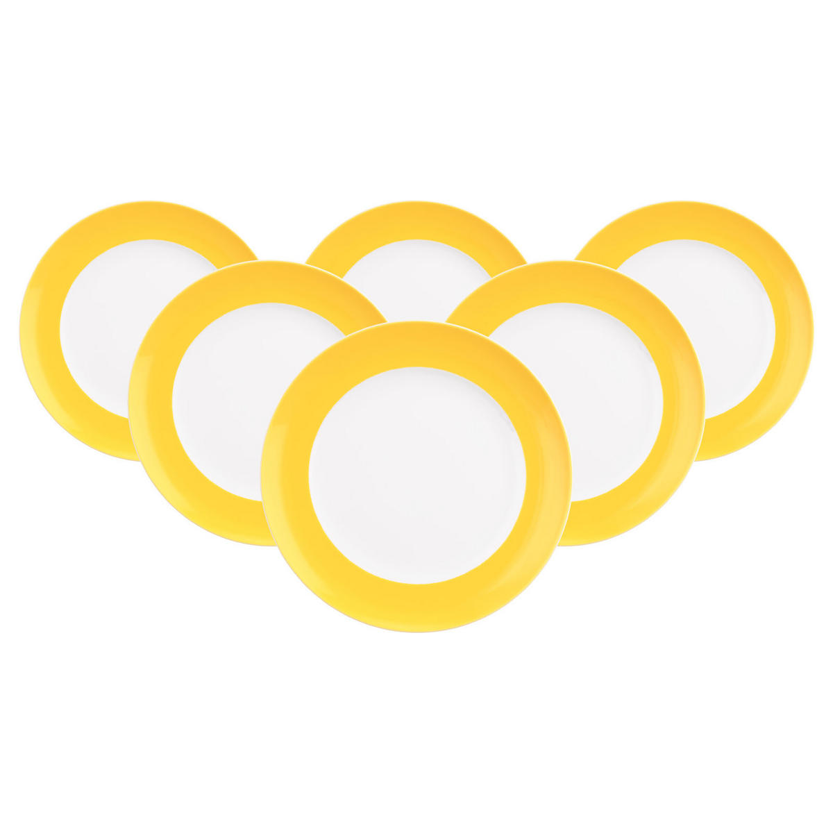 FRÜHSTÜCKSTELLER Liberty Pure Colors Yellow Glow ø 22,5 cm 6er Set - Gelb, Keramik (22.6cm) - Seltmann Weiden