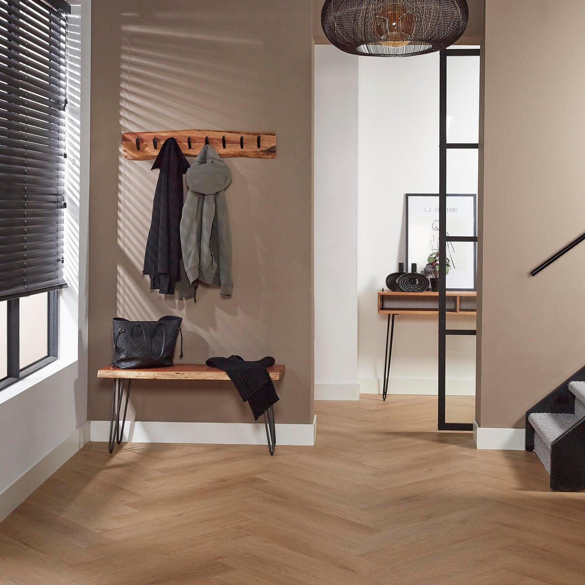 WANDGARDEROBE Edge Braun 90/9/15 cm - Braun, Holz (9/15/90cm) - Hoyz Collection
