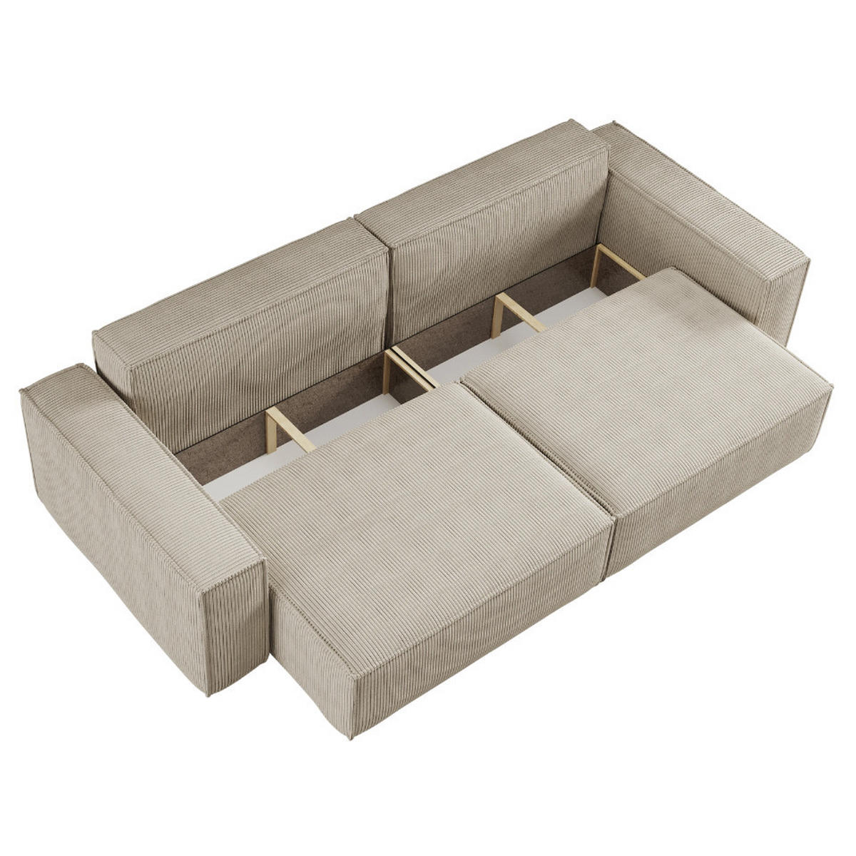 SCHLAFSOFA BEST und Bettkasten Stoff Poso Dunkelbeige - Cappuccino, Holz (246/83/98cm) - Kaiser Möbel