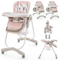 KINDERHOCHSTUHL Höhenverstellbar rosa - Pink, Kunststoff (102/92/55cm) - COSTWAY