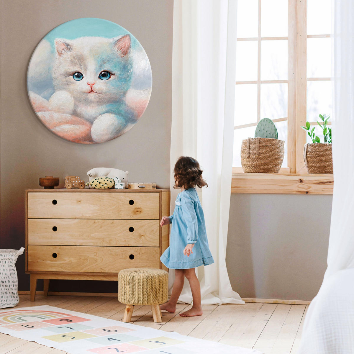 GEMÄLDE Flauschig auf Keilrahmen 90 cm - Multicolor, Holz (90/90cm) - YS-art gallery