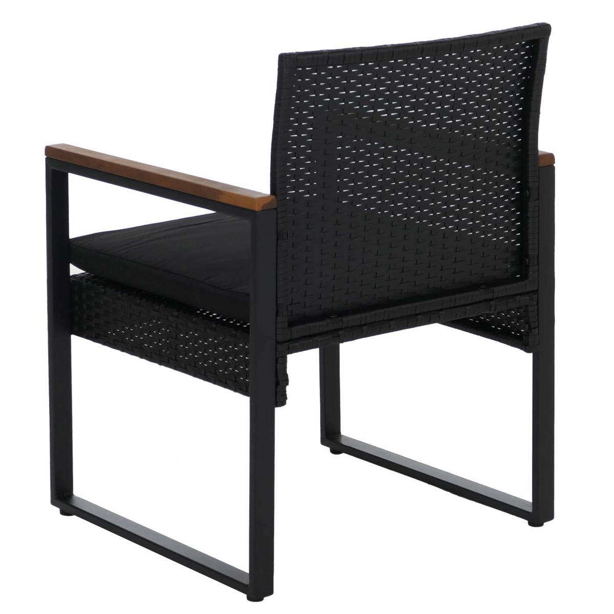 LOUNGE-SET Garten 2x Stuhl Schwarz Polster Schwarz - Schwarz, Metall - PROREGAL