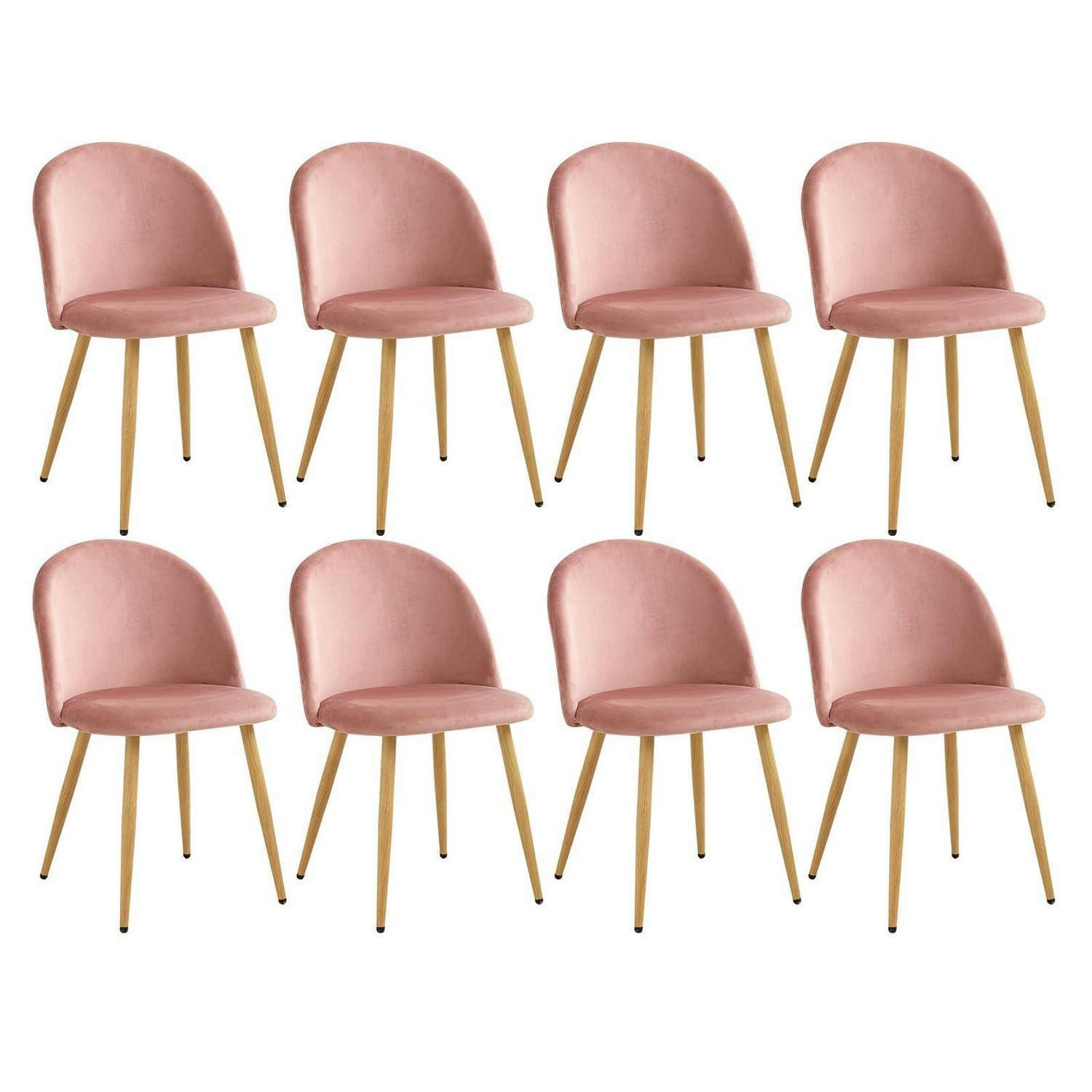 ESSZIMMERSTUHL 8er-Set Samt Rosa - Rosa, Textil (43/80/47.5cm)