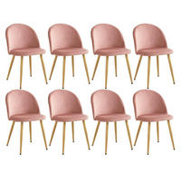 ESSZIMMERSTUHL 8er-Set Samt Rosa - Rosa, Textil (43/80/47.5cm)