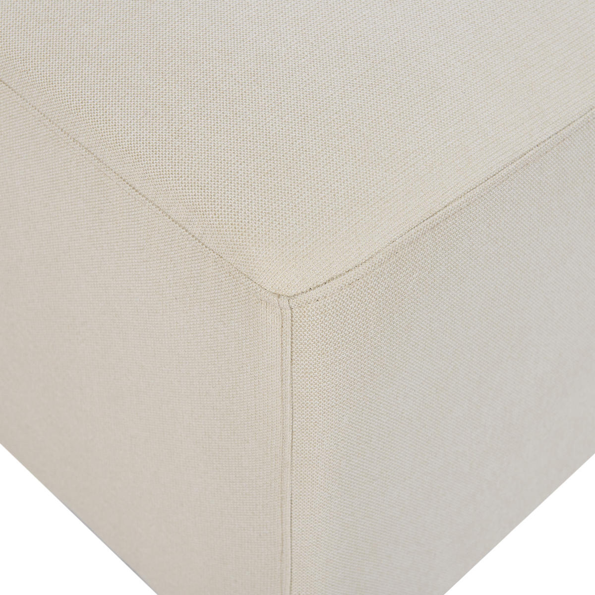 OTOMAN Světle béžový Kohlo - černá/béžová, textil (95/48/70cm) - Beliani