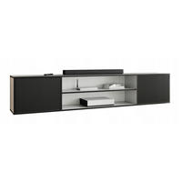 TV-LOWBOARD EDI 4 Weiß / Schwarz – 2-türig - Schwarz/Weiß, Holzwerkstoff (206.4/42/38.9cm)