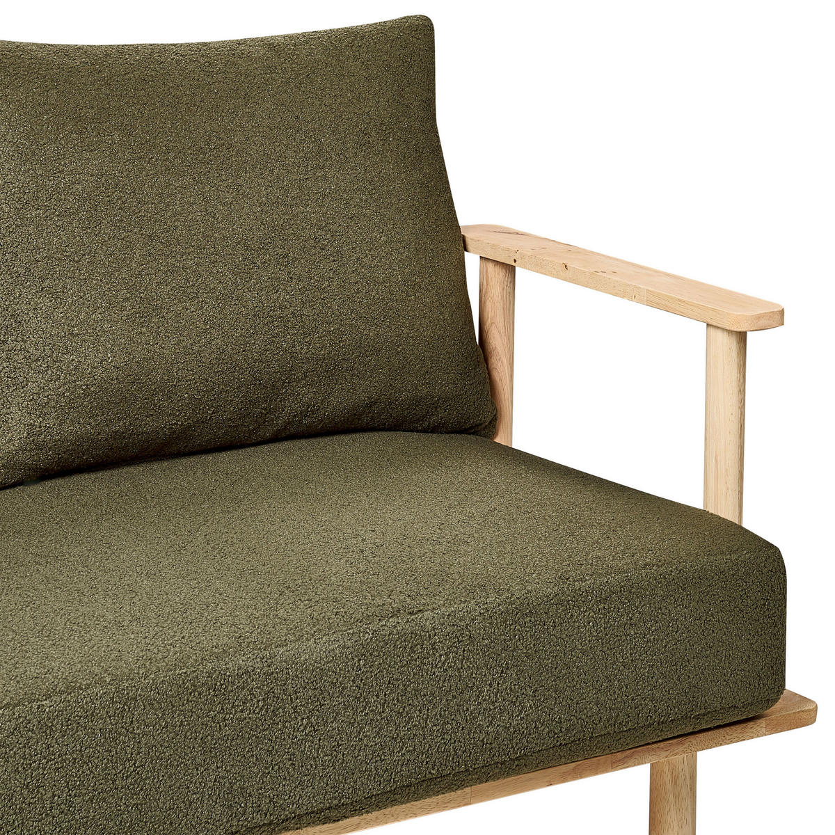 2-SITZER-SOFA Bouclé Dunkelgrün Asker - Braun/Grün, Textil (133/87/74cm) - Beliani