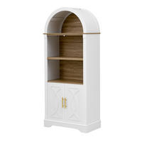 HIGHBOARD Weiß 76,2×40,1×180 cm mit LED‑Beleuchtung und verstellbaren Einlegeböden aus Holzwerkstoff - Weiß, Holzwerkstoff (76.2/180/40.1cm)