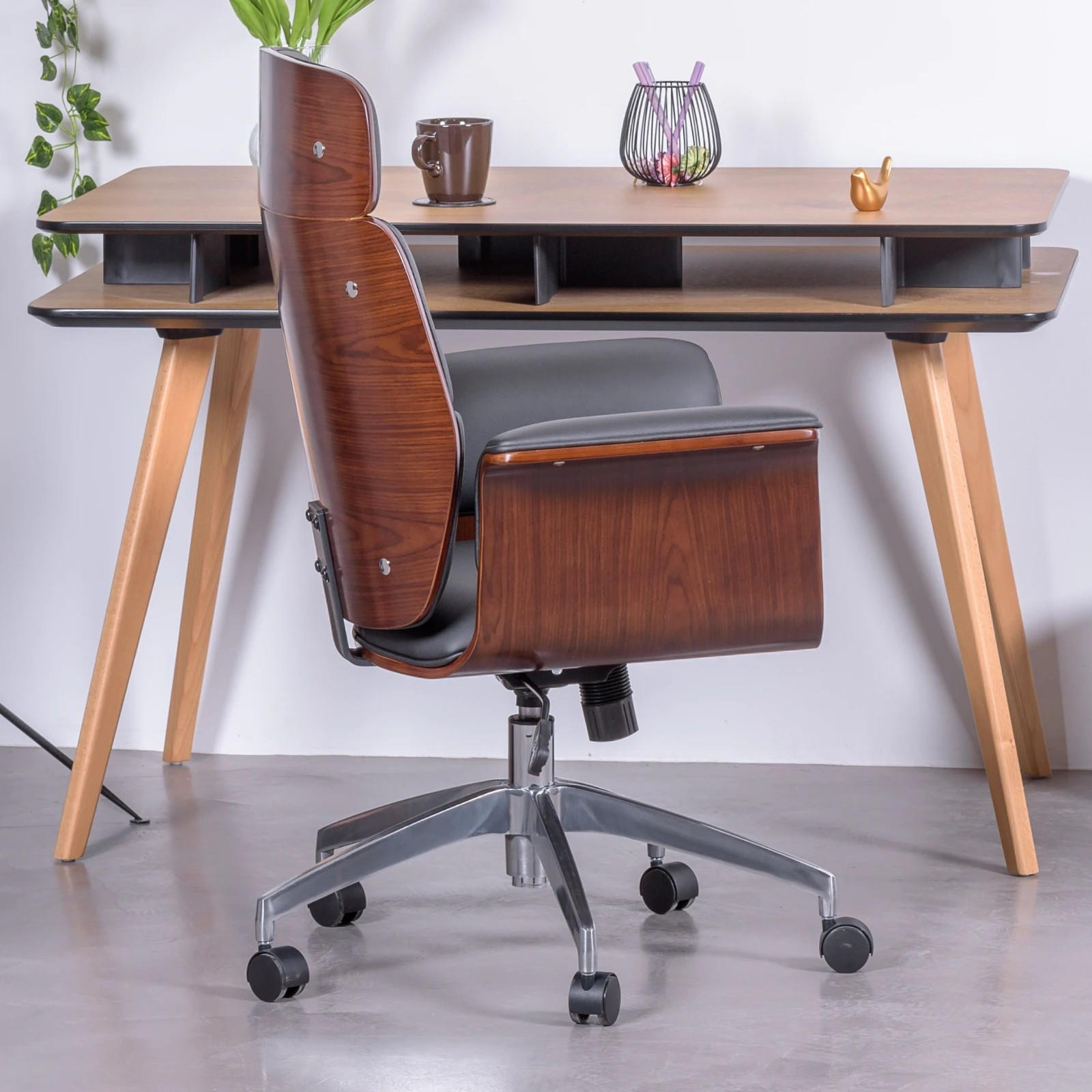 CHEFSESSEL Holz Schwarz - Schwarz, Holz (69/100/47cm) - Nest Dream