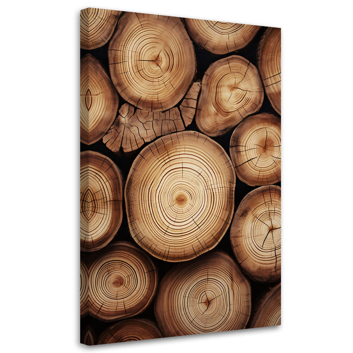 WANDBILD stapel von holz - Braun, Textil (40/60cm) - Feeby
