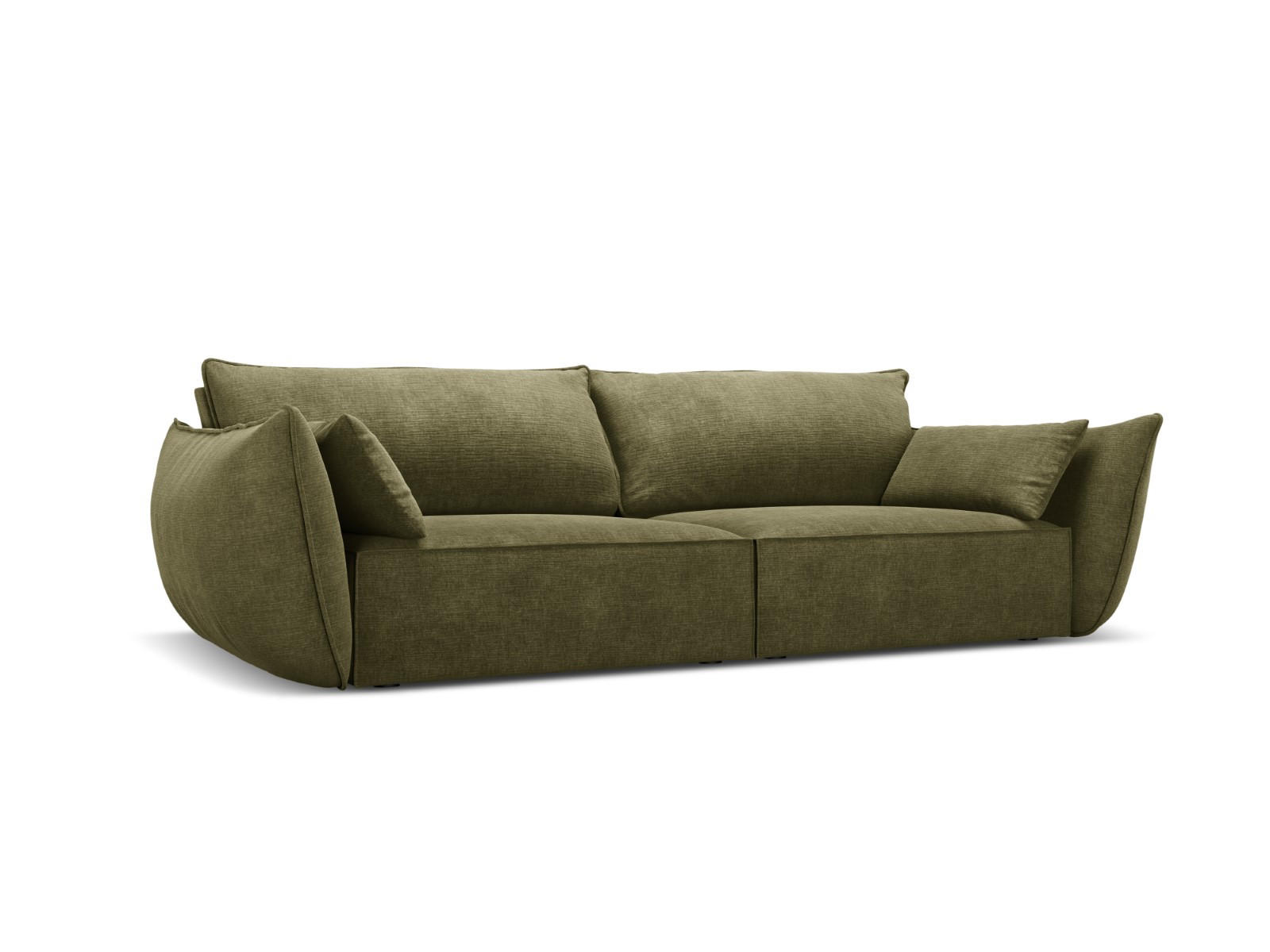 SOFA Kaelle aus Chenille-Stoff grün 3 Sitzplätze - Grün, Textil (100/85/208cm) - Micadoni