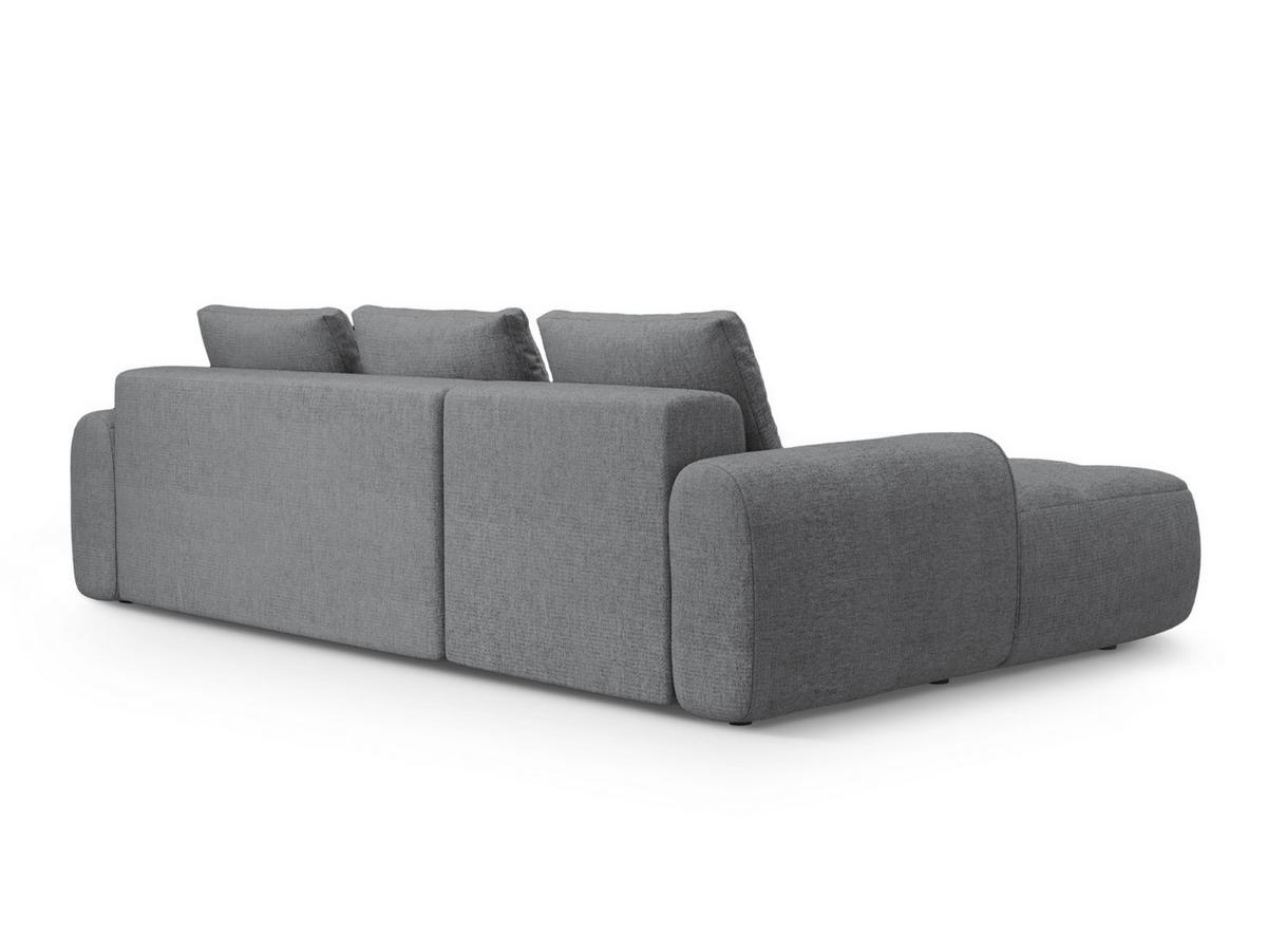 AUSKLAPPBARES-ECKSOFA links mit Container Linz aus strukturiertem Stoff grau 3 Sitzplätze - Grau, Textil (142/275cm) - Cosmopolitan Design