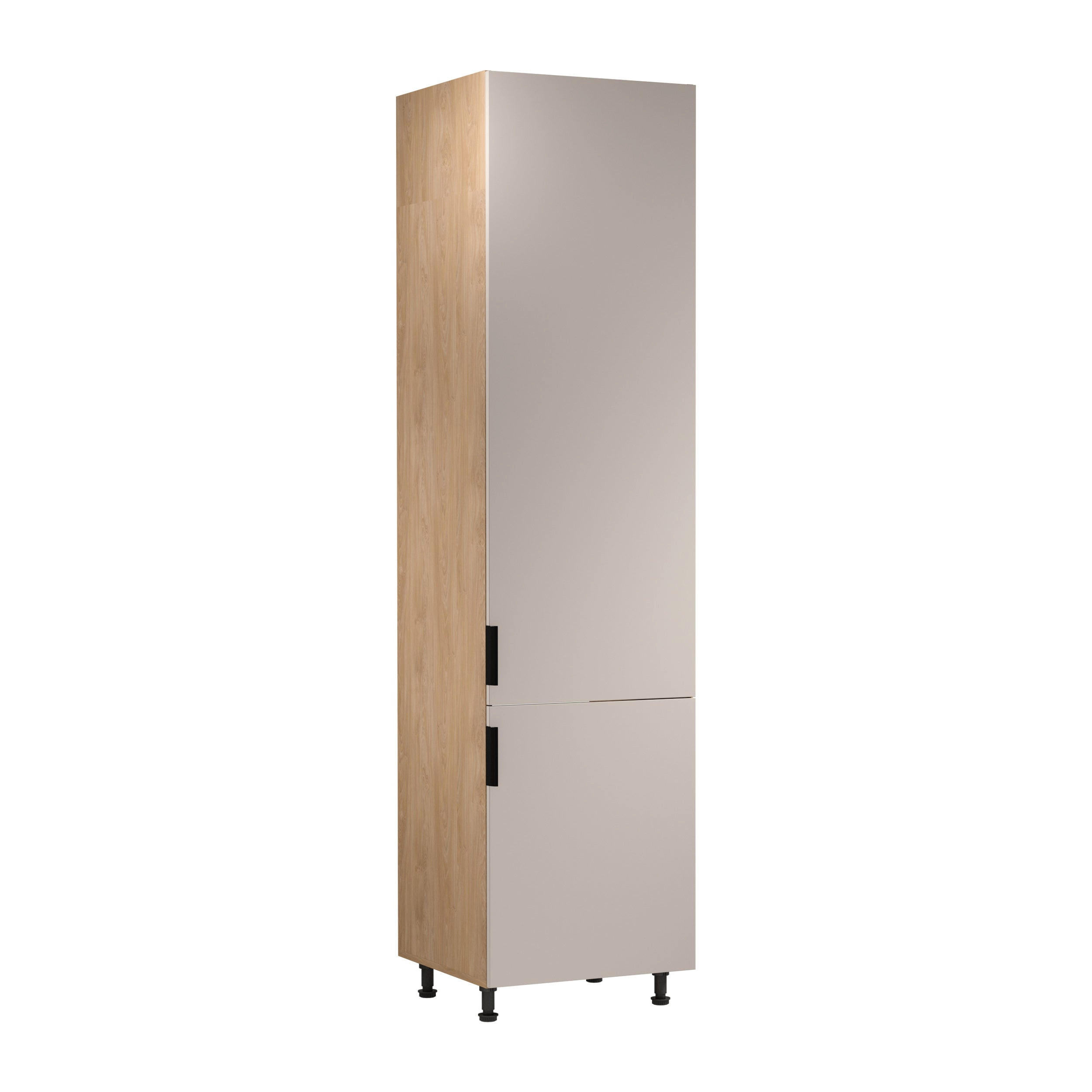 Royal24_Markt Kühlumbauschrank Sonoma Eiche, Beige 60x247x58 cm