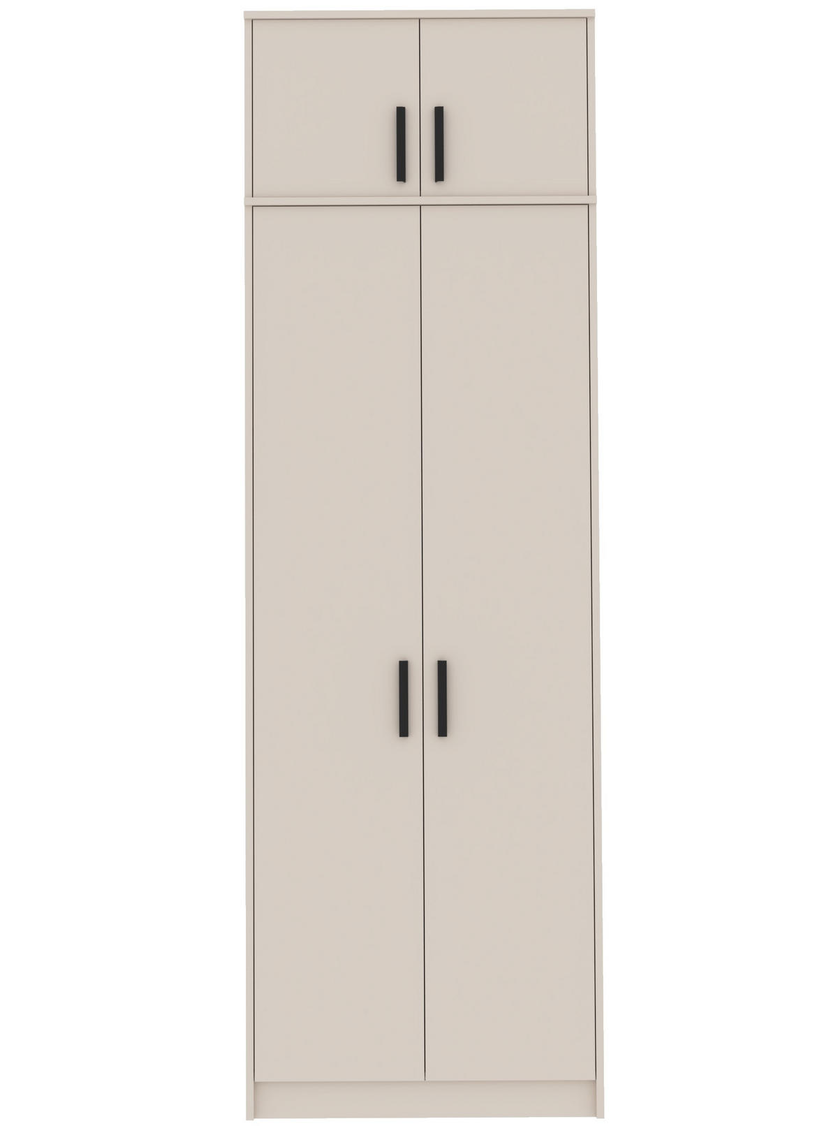 KLEIDERSCHRANK MIT AUFSATZ GRANT G13/G19 GRAUBEIGE CASHMERE 75/235/54 - Kaschmir/Schwarz, Holzwerkstoff (75/235/54cm) - Marmex Möbel