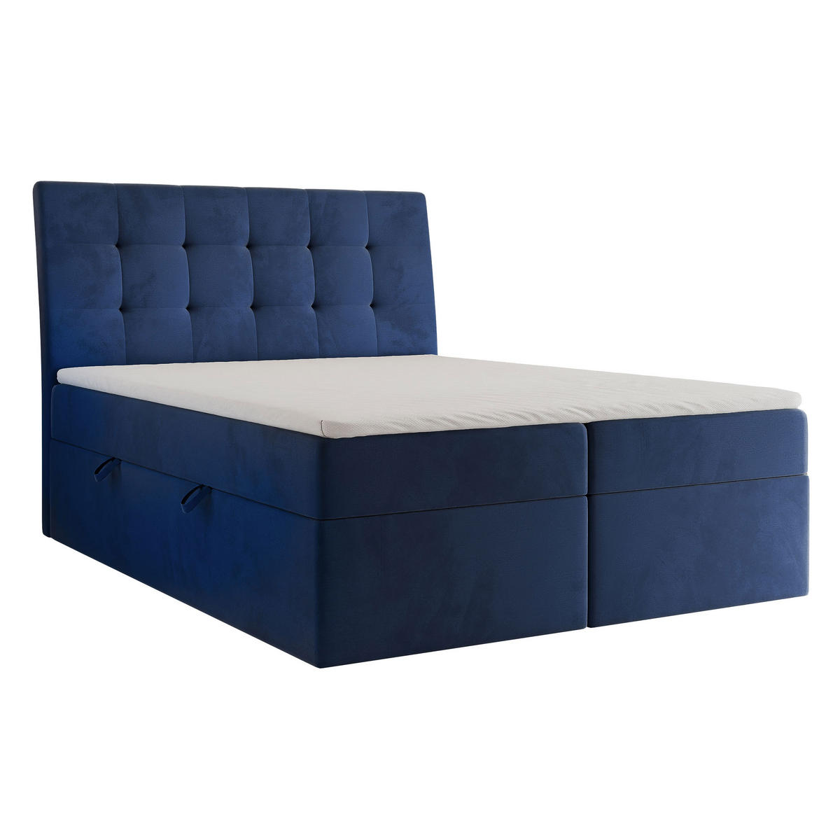 BOXBETT 160x200 cm mit Topper - Blau, Textil (160/200cm) - Idohome