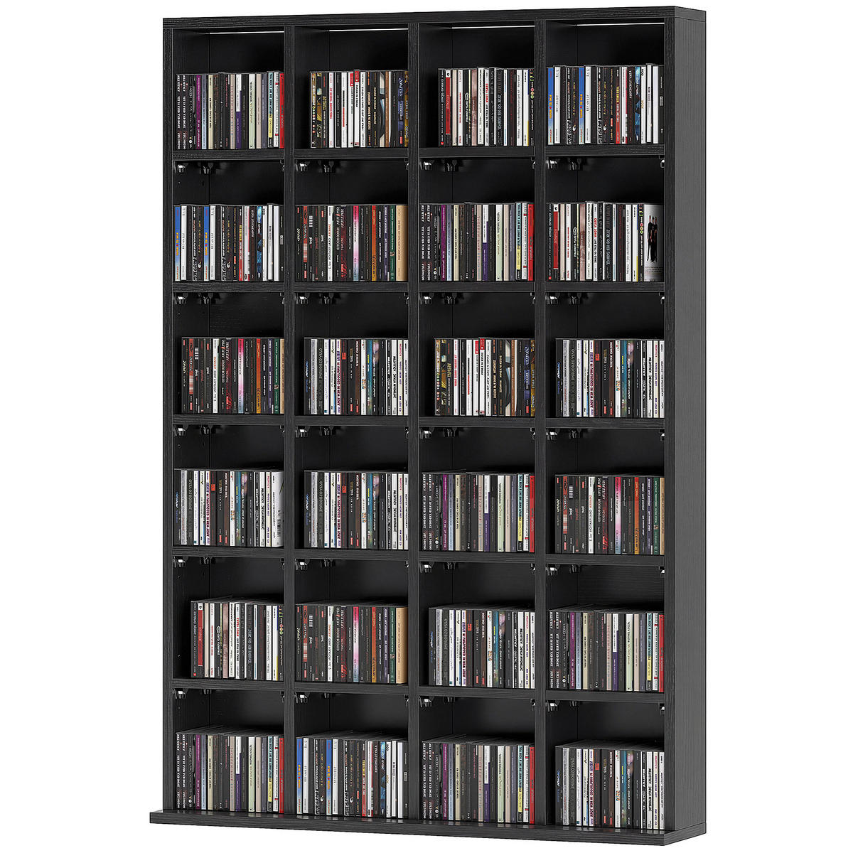 CD-REGAL DE-14442 für 456 CDs/336 DVDs, verstellbare Böden Schwarz - Schwarz, Holzwerkstoff (20/130.5/89cm) - ComfortXL