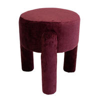 POUF aus Stoff 44x44x42cm, burgundy - Rotbraun, Holz (44/42/44cm) - Giga Meubel