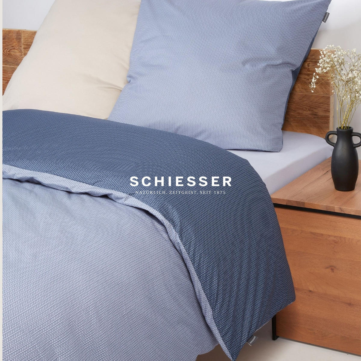 BETTWÄSCHESET Silva - Renforcé - 2-teilig - 155 x 220 cm - Blau - Blau, Textil (155/220cm) - SCHIESSER