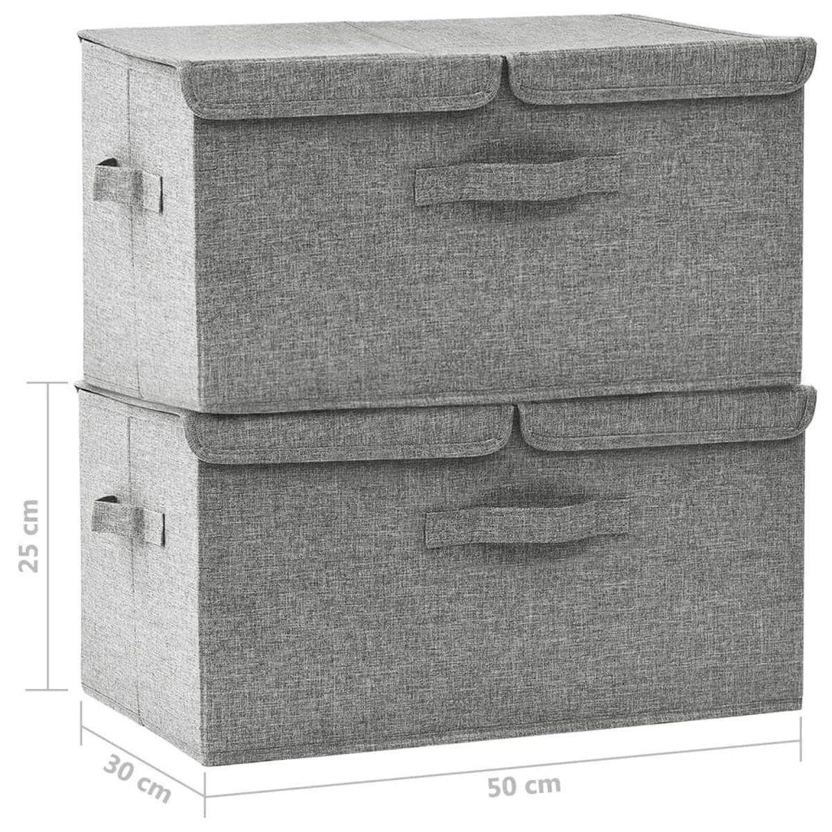 AUFBEWAHRUNGSBOXEN 2er set Stoff 50/30/25 Cm Grau - Grau, Textil (30/25/50cm) - vidaXL