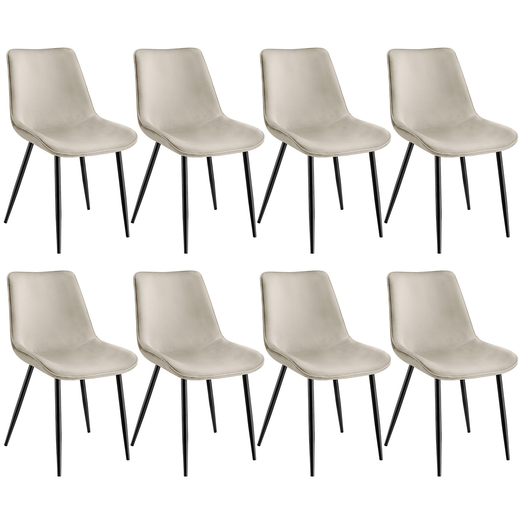 STUHL 8er Set Monroe 48 x 59 x 82 5 cm creme - Creme, Kunststoff (48/82.5/59cm) - tectake
